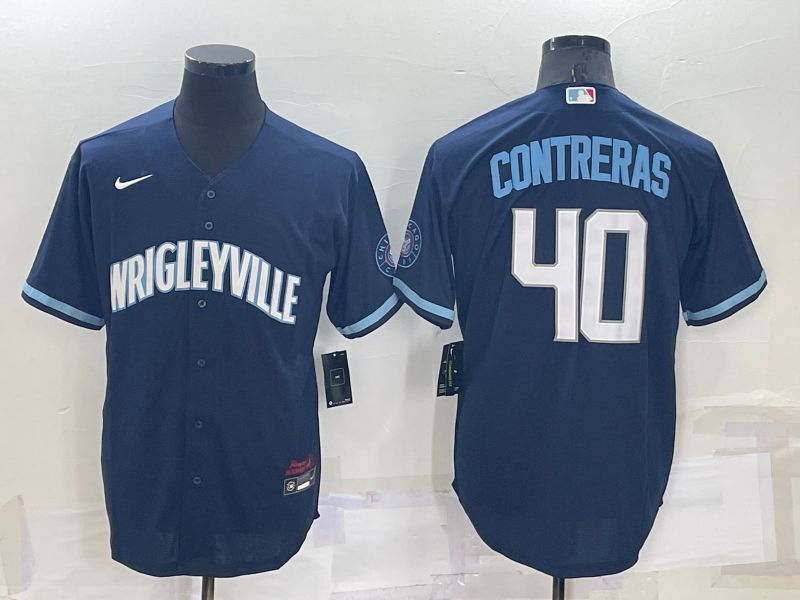 Men Chicago Cubs #40 Contreras Blue City Edition Game Nike 2022 MLB Jersey->los angeles dodgers->MLB Jersey